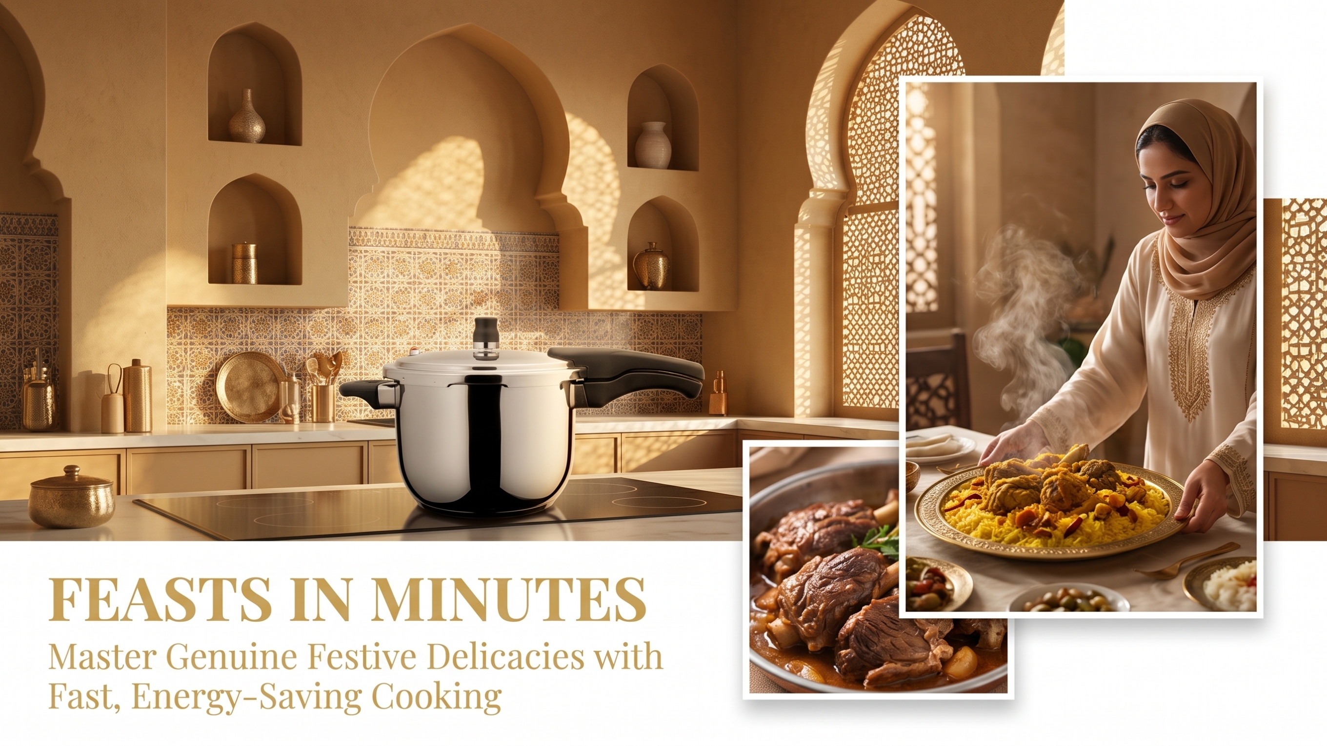 QL-6 premium 304 stainless steel pressure cooker for feasts, Middle Eastern kitchen